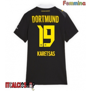 Borussia Dortmund Konstantinos Karetsas #19 Seconda Maglia Femmina 2026-27 Manica Corta